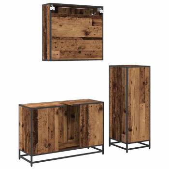 Badezimmermöbel Set 3 pcs Altholz 90 x 33 x 60 cm Holzwerkstoff