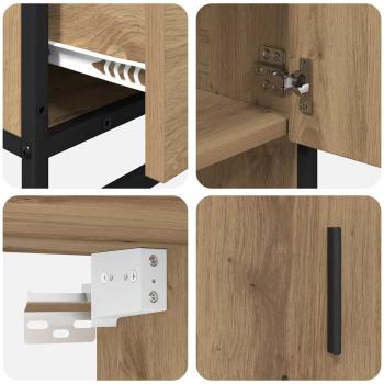 Badezimmermöbel Set mit Tür 3 pcs Artisan-Eiche 90 x 33 x 60 cm