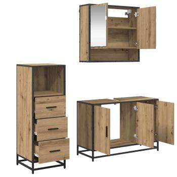 Badezimmermöbel Set mit Tür 3 pcs Artisan-Eiche 90 x 33 x 60 cm