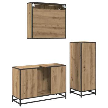 Badezimmermöbel Set mit Tür 3 pcs Artisan-Eiche 90 x 33 x 60 cm