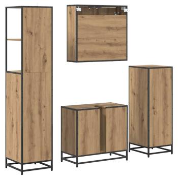 Badezimmermöbel Set mit Tür 4 pcs Artisan-Eiche 65 x 33 x 60 cm