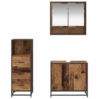 Badezimmermöbel Set 3 pcs Altholz 65 x 33 x 60 cm Holzwerkstoff