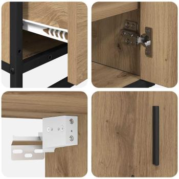 Badezimmermöbel Set mit Tür 3 pcs Artisan-Eiche 65 x 33 x 60 cm