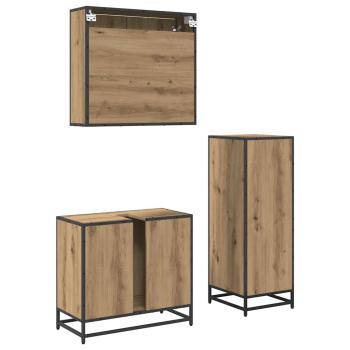 Badezimmermöbel Set mit Tür 3 pcs Artisan-Eiche 65 x 33 x 60 cm