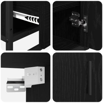 Badezimmermöbel Set 3 pcs Schwarz Eichen-Optik 65 x 33 x 60 cm