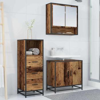 Badezimmermöbel Set 3 pcs Altholz 65 x 33 x 60 cm Holzwerkstoff