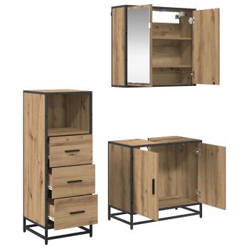 Badezimmermöbel Set mit Tür 3 pcs Artisan-Eiche 65 x 33 x 60 cm