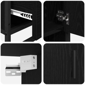 Badezimmermöbel Set 3 pcs Schwarz Eichen-Optik 65 x 33 x 60 cm