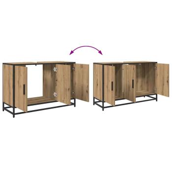 Badezimmermöbel Set mit Tür 3 pcs Artisan-Eiche 90 x 33 x 60 cm