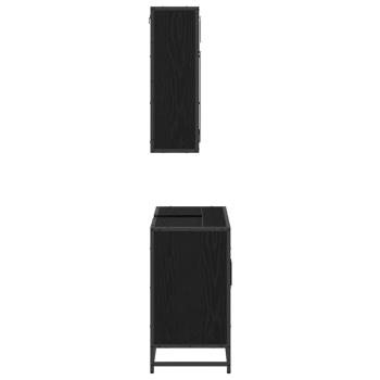 Badezimmermöbel Set 2 pcs Schwarz Eichen-Optik 65 x 33 x 60 cm