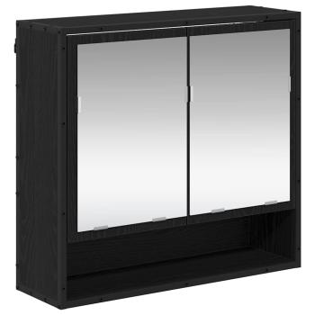 Badezimmermöbel Set 4 pcs Schwarz Eichen-Optik 65 x 33 x 60 cm