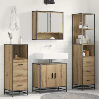 ARDEBO.de - Badezimmermöbel Set mit Tür 4 pcs Artisan-Eiche 65 x 33 x 60 cm