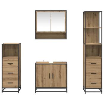 Badezimmermöbel Set mit Tür 4 pcs Artisan-Eiche 65 x 33 x 60 cm