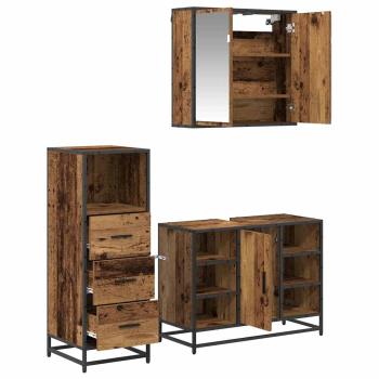 Badezimmermöbel Set 3 pcs Altholz 80 x 33 x 60 cm Holzwerkstoff