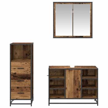 Badezimmermöbel Set 3 pcs Altholz 80 x 33 x 60 cm Holzwerkstoff