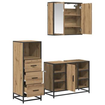 Badezimmermöbel Set mit Tür 3 pcs Artisan-Eiche 80 x 33 x 60 cm