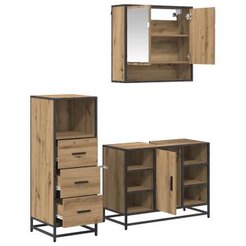 Badezimmermöbel Set mit Tür 3 pcs Artisan-Eiche 80 x 33 x 60 cm