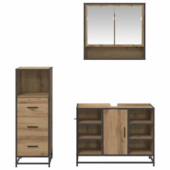 Badezimmermöbel Set mit Tür 3 pcs Artisan-Eiche 80 x 33 x 60 cm