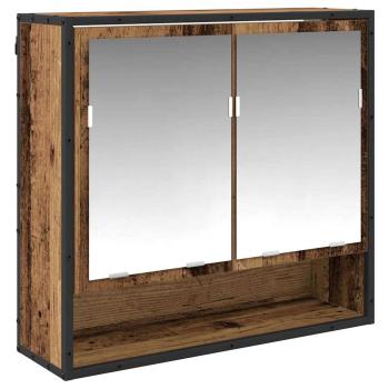 Badezimmermöbel Set mit Regal 3 pcs Altholz 35 x 37,5 x 166 cm