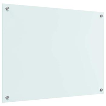 Küchenrückwand Weiß 80 x 60 x 0.8 cm Gehärtetes Glas