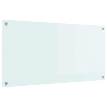 Küchenrückwand Weiß 100 x 50 x 0,8 cm Gehärtetes Glas
