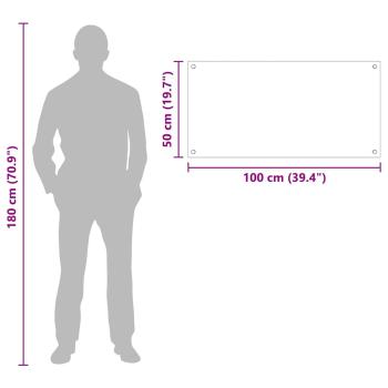 Küchenrückwand Weiß 100 x 50 x 0,8 cm Gehärtetes Glas