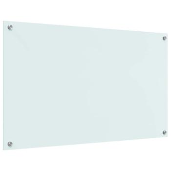Küchenrückwand Weiß 100 x 60 x 0,8 cm Gehärtetes Glas