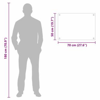 Küchenrückwand Transparent 70 x 50 x 0,8 cm Gehärtetes Glas