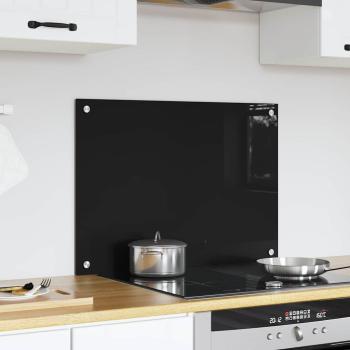 Küchenrückwand Schwarz 70 x 50 x 0,8 cm Gehärtetes Glas