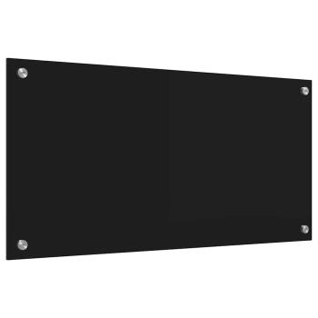 Küchenrückwand Schwarz 80 x 40 x 0.8 cm Gehärtetes Glas