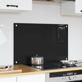 Küchenrückwand Schwarz 80 x 50 x 0.8 cm Gehärtetes Glas