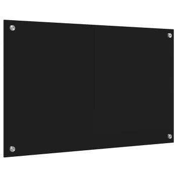 Küchenrückwand Schwarz 80 x 50 x 0.8 cm Gehärtetes Glas
