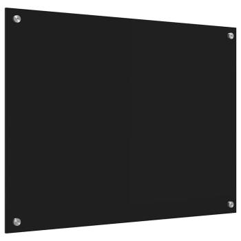 Küchenrückwand Schwarz 80 x 60 x 0.8 cm Gehärtetes Glas