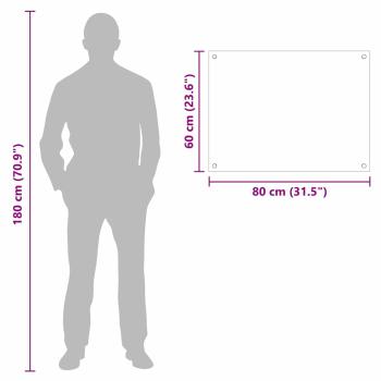 Küchenrückwand Schwarz 80 x 60 x 0.8 cm Gehärtetes Glas