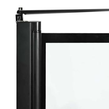 Bad-Duschschirm Schwarz und Transparent 100 x 67 x 129.5 cm