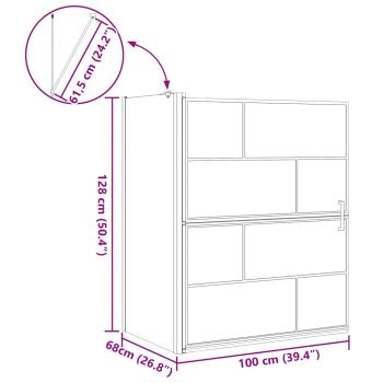Bad-Duschschirm Schwarz und Transparent 100 x 67 x 129.5 cm