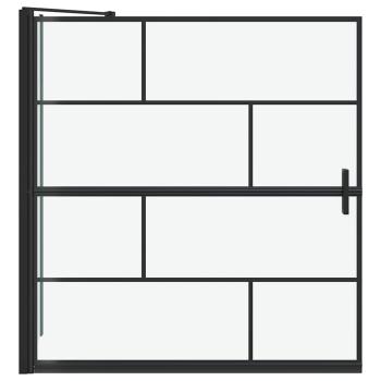 Bad-Duschschirm Schwarz und Transparent 116 x 67 x 129.5 cm