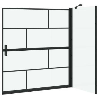 Bad-Duschschirm Schwarz und Transparent 116 x 67 x 129.5 cm