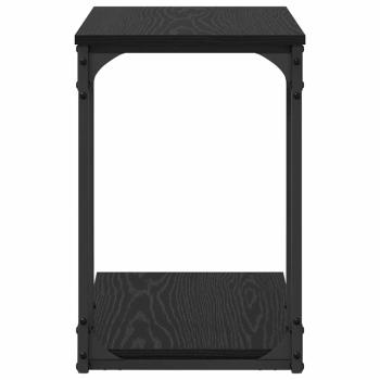 Beistelltisch mit Regal Schwarz Eichen-Optik 50 x 35 x 52 cm