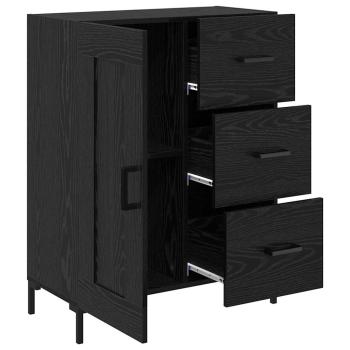 Sideboard Schwarz Eichen-Optik 69.5 x 34 x 90 cm Holzwerkstoff