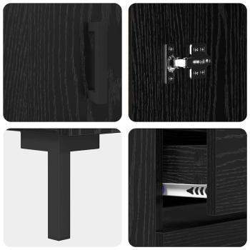 Sideboard Schwarz Eichen-Optik 69.5 x 34 x 90 cm Holzwerkstoff