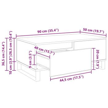 Couchtisch mit Schubladen Schwarz Eichen-Optik Holzwerkstoff