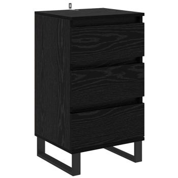 Sideboard mit Schubladen Schwarz Eichen-Optik Holzwerkstoff