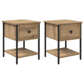 Nachttisch 2 pcs Artisan-Eiche 34 x 35,5 x 45 cm Holzwerkstoff