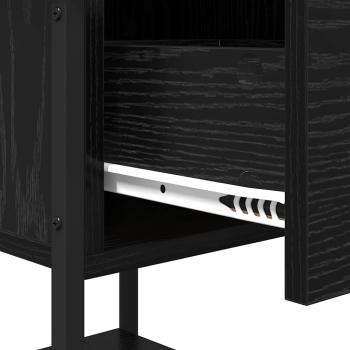 Nachttisch 2 pcs Schwarz Eichen-Optik 34 x 35,5 x 45 cm