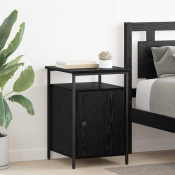 ARDEBO.de - Nachttisch 2 pcs Schwarz Eichen-Optik 40 x 42 x 60cm