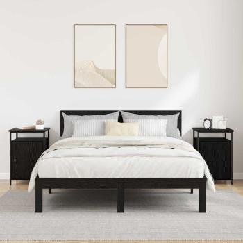 Nachttisch 2 pcs Schwarz Eichen-Optik 40 x 42 x 60cm