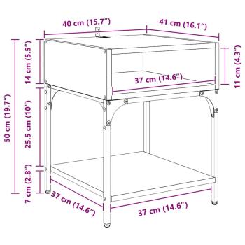 Nachttisch Altholz 40 x 40 x 50 cm Holzwerkstoff