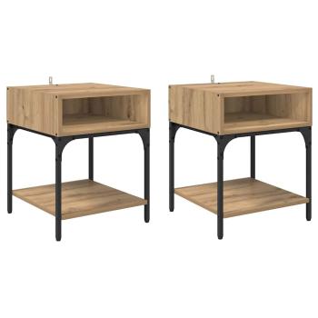 Nachttisch 2 pcs Artisan-Eiche 40 x 40 x 50 cm Holzwerkstoff