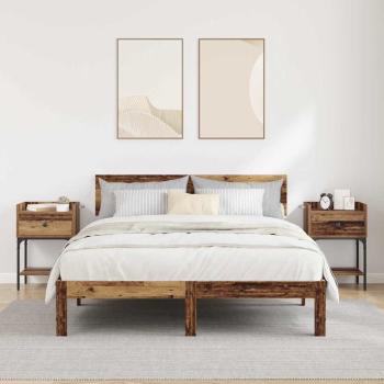 Nachttisch 2 pcs Altholz 40 x 29 x 60 cm Holzwerkstoff